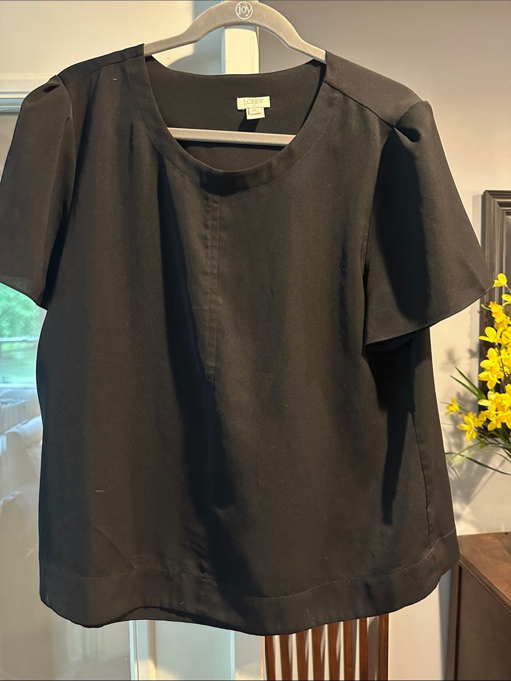 J. Crew Black Short Sleeve Scoop Neck Top